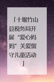十堰竹山县税务局开展“爱心妈妈”关爱留守儿童活动