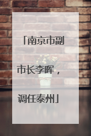 南京市副市长李晖，调任泰州