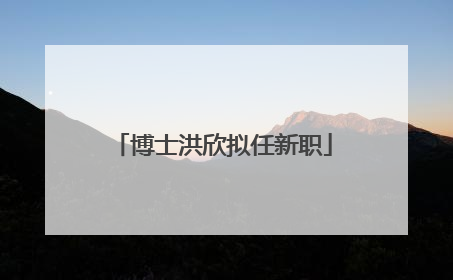 博士洪欣拟任新职