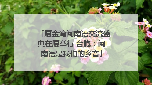 厦金湾闽南语交流盛典在厦举行 台胞：闽南语是我们的乡音