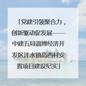 党建引领聚合力，创新驱动促发展——中建五局淄博经济开发区沣水镇高西村安置项目建设纪实