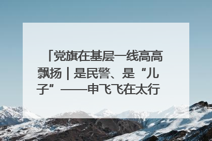 党旗在基层一线高高飘扬｜是民警、是“儿子”——申飞飞在太行山中的一线坚守