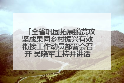 全省巩固拓展脱贫攻坚成果同乡村振兴有效衔接工作动员部署会召开 吴晓军主持并讲话 罗东川作安排部署