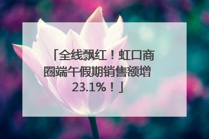 全线飘红！虹口商圈端午假期销售额增23.1%！