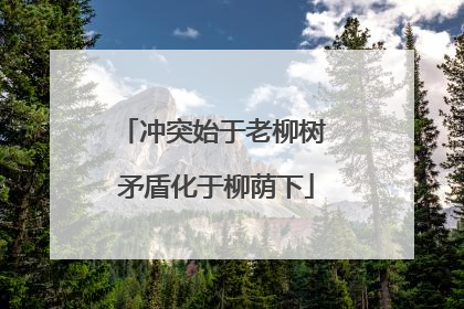 冲突始于老柳树 矛盾化于柳荫下
