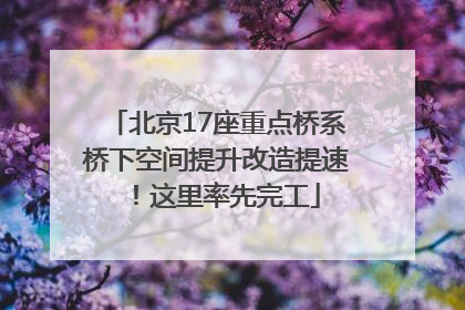 北京17座重点桥系桥下空间提升改造提速！这里率先完工