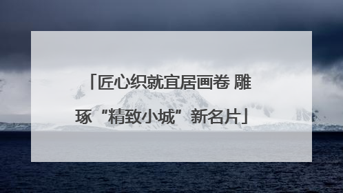 匠心织就宜居画卷 雕琢“精致小城”新名片