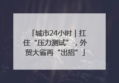 城市24小时｜扛住“压力测试”，外贸大省再“出招”