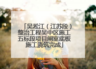 吴淞江（江苏段）整治工程吴中区施工五标段项目闸室底板施工浇筑完成
