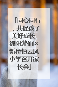 同心同行，共促孩子美好成长 绵阳游仙区新桥镇云凤小学召开家长会