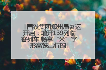 国铁集团郑州局暑运开启：增开139列临客列车 畅享“米”字形高铁出行圈
