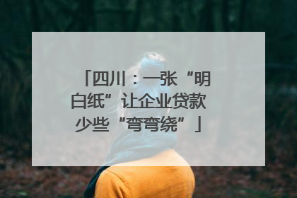 四川：一张“明白纸”让企业贷款少些“弯弯绕”