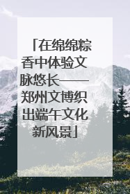 在绵绵粽香中体验文脉悠长——郑州文博织出端午文化新风景