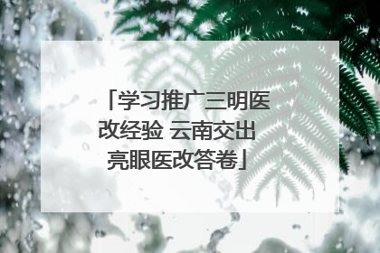 学习推广三明医改经验 云南交出亮眼医改答卷