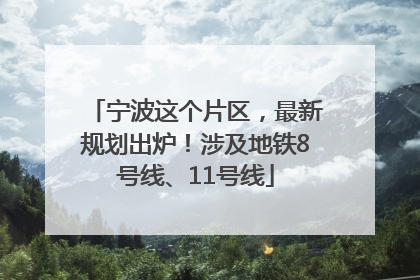 宁波这个片区，最新规划出炉！涉及地铁8号线、11号线