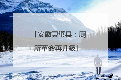 安徽灵璧县：厕所革命再升级