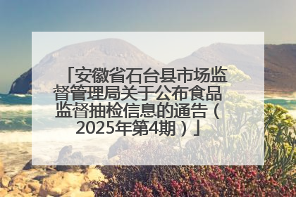 安徽省石台县市场监督管理局关于公布食品监督抽检信息的通告（2025年第4期）