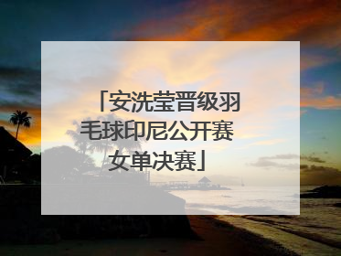 安洗莹晋级羽毛球印尼公开赛女单决赛