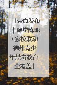 壹点发布｜课堂阵地+家校联动 德州青少年禁毒教育全覆盖