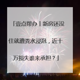 壹点帮办丨新房还没住就遭粪水浸泡，近十万损失谁来承担？