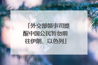 外交部领事司提醒中国公民暂勿前往伊朗、以色列