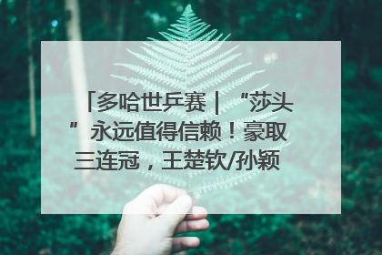 多哈世乒赛｜“莎头”永远值得信赖！豪取三连冠，王楚钦/孙颖莎就是最强混双