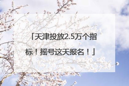 天津投放2.5万个指标！摇号这天报名！