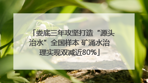 娄底三年攻坚打造“源头治水”全国样本 矿涌水治理实现双减近80%