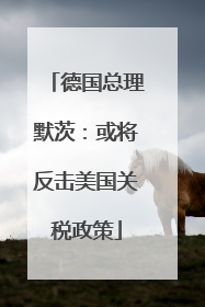 德国总理默茨：或将反击美国关税政策
