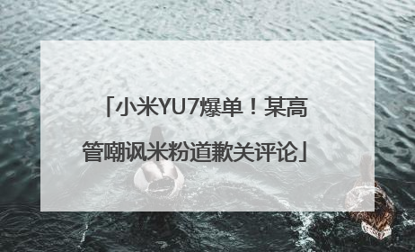 小米YU7爆单！某高管嘲讽米粉道歉关评论