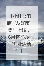 小红书电商“友好市集”上线，6月将举办“开业活动”