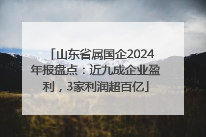 山东省属国企2024年报盘点：近九成企业盈利，3家利润超百亿