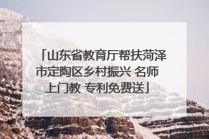 山东省教育厅帮扶菏泽市定陶区乡村振兴 名师上门教 专利免费送