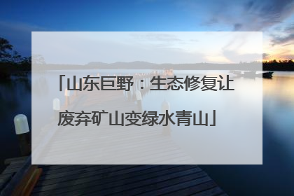 山东巨野：生态修复让废弃矿山变绿水青山