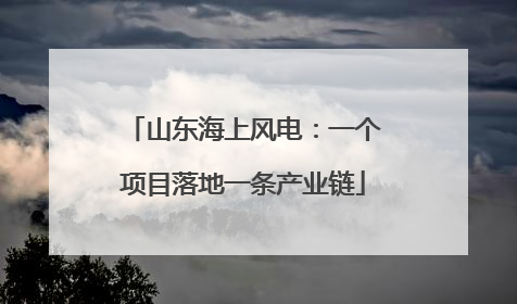 山东海上风电：一个项目落地一条产业链