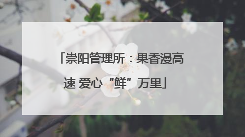 崇阳管理所：果香漫高速 爱心“鲜”万里