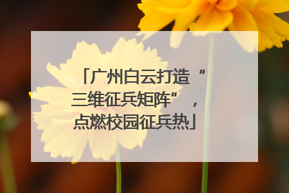 广州白云打造“三维征兵矩阵”，点燃校园征兵热