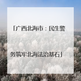 广西北海市：民生警务筑牢北海法治基石