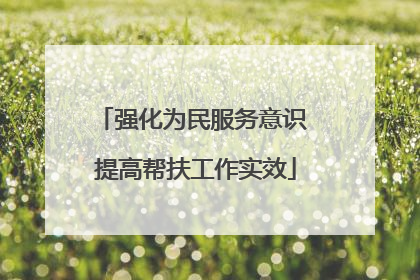 强化为民服务意识 提高帮扶工作实效