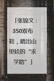 张锦文：350双布鞋，踏出山里娃的“求学路”