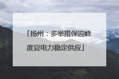 扬州：多举措保迎峰度夏电力稳定供应