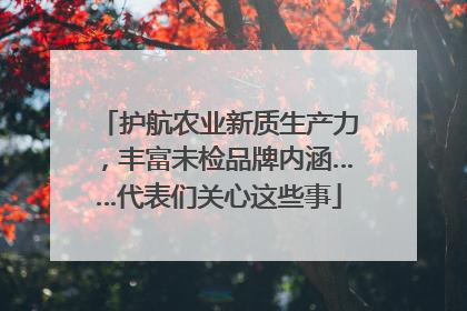 护航农业新质生产力，丰富未检品牌内涵……代表们关心这些事