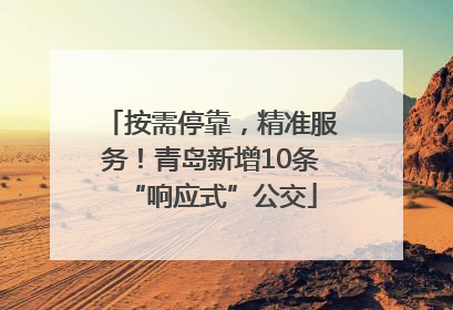 按需停靠，精准服务！青岛新增10条“响应式”公交