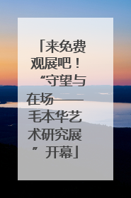 来免费观展吧！“守望与在场——毛本华艺术研究展”开幕