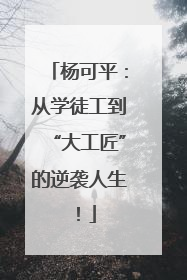杨可平：从学徒工到“大工匠”的逆袭人生！
