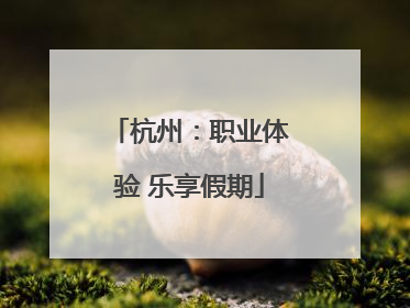 杭州：职业体验 乐享假期