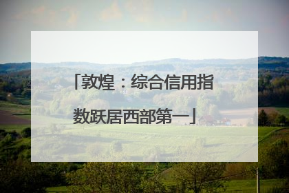 敦煌：综合信用指数跃居西部第一