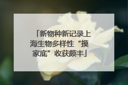 新物种新记录上海生物多样性“摸家底”收获颇丰