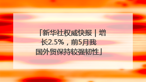 新华社权威快报｜增长2.5%，前5月我国外贸保持较强韧性