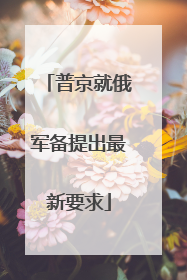 普京就俄军备提出最新要求
